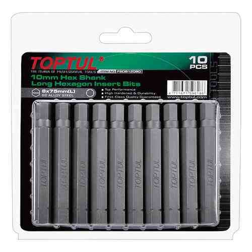Набор насадок отверточных TOPTUL 10мм L75мм HEX 6мм 10ед. FSDB1206G Одесса