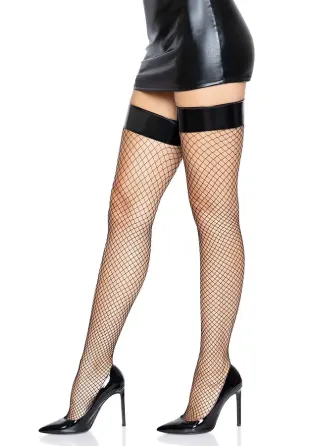 Панчохи-сітка з вініловим верхом Leg Avenue Vinyl Top Fishnet Thigh Highs, one size Львов