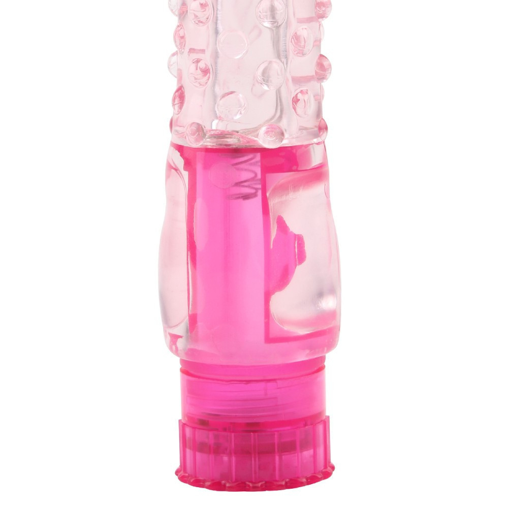 Вибратор с рельефом Chisa Crystal Jelly Pleaser на батарейках, розовый Sex Aura Киев - изображение 5