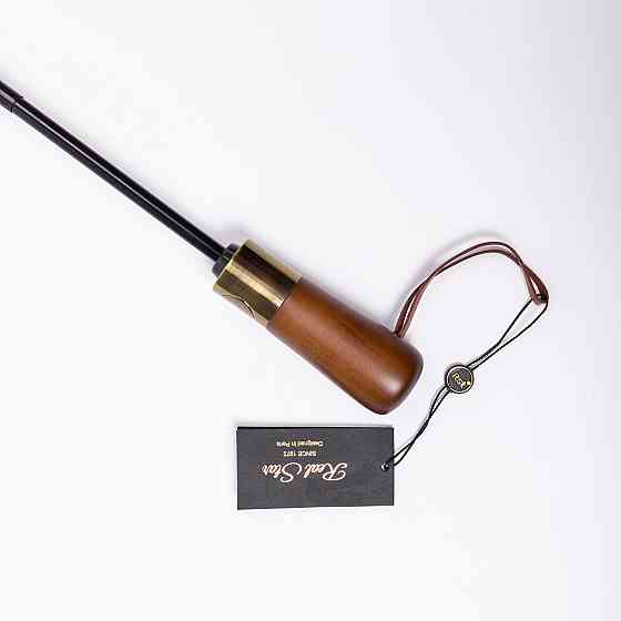 Yiwu Парасолька автоматична з дерев'яною ручкою класична з поліестеру діаметр 116 см Чорна HP-2 Коломия