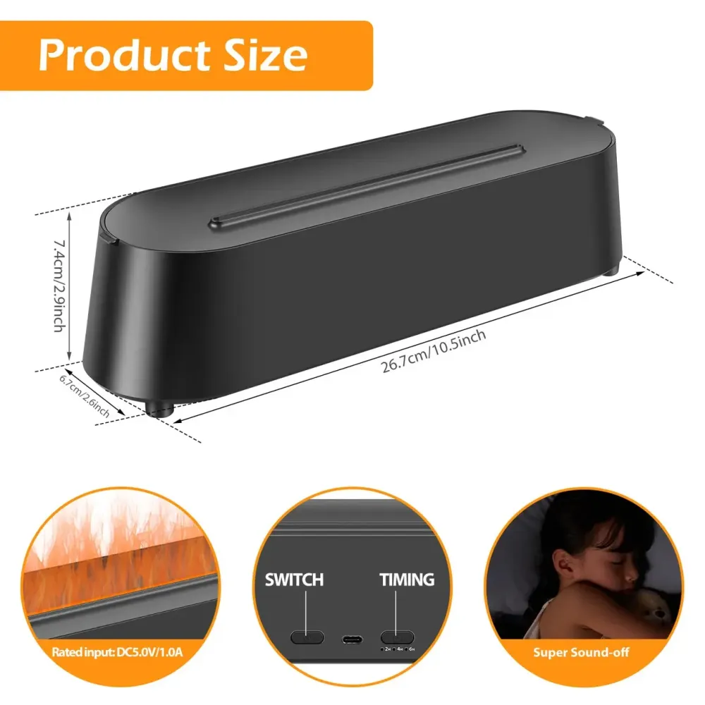 Зволожувач повітря з імітацією вогню, з ароматизацією, безшумна робота, для дому та офісу Одеса - фото 7