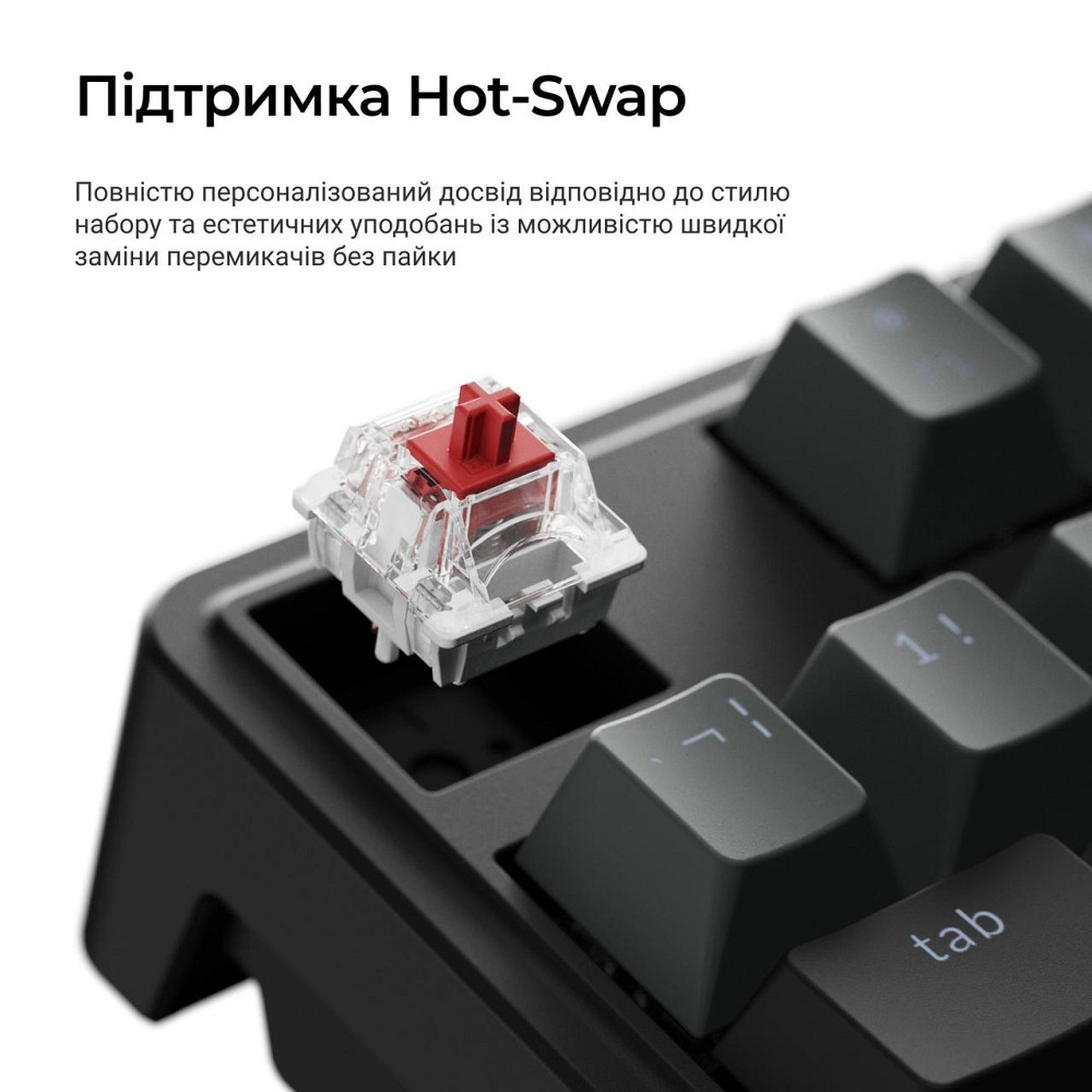 Клавіатура бездротова Keychron C3 Max Super Red Switch Black RGB (C3M-H1-UA) ( 18780 ) Харьков - изображение 7