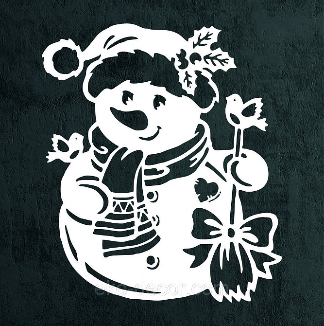 Декоративное настенное Панно «Снеговик», Декор на стену 50*43 см, Белый Киев - изображение 6