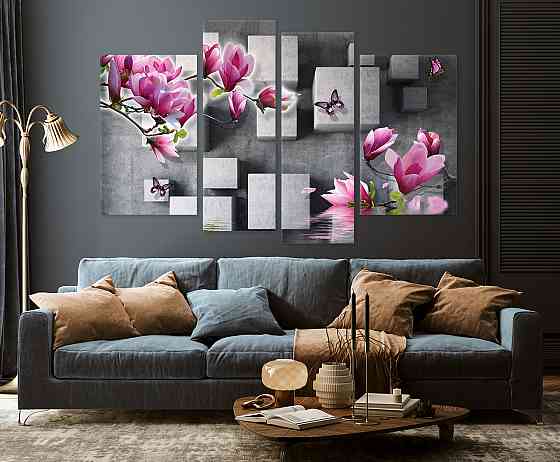Модульна картина до спальні, вітальні Квіти Магнолія Art-606_4 Київ