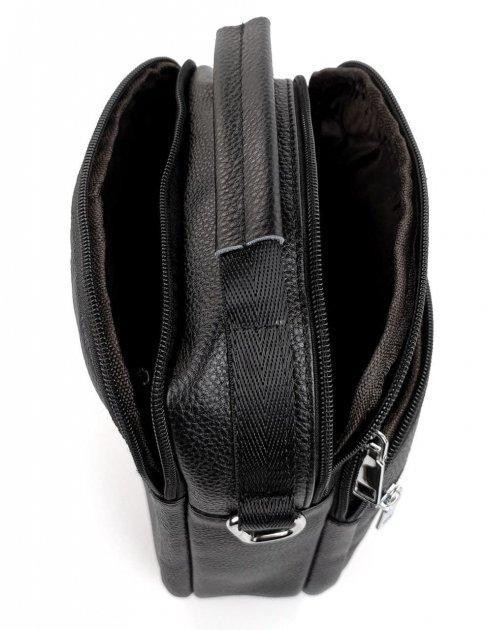 Мужская сумка-барсетка кожаная 22х24х8 / мессенджер на одно плечо для города и путешествий, черный Киев - изображение 18