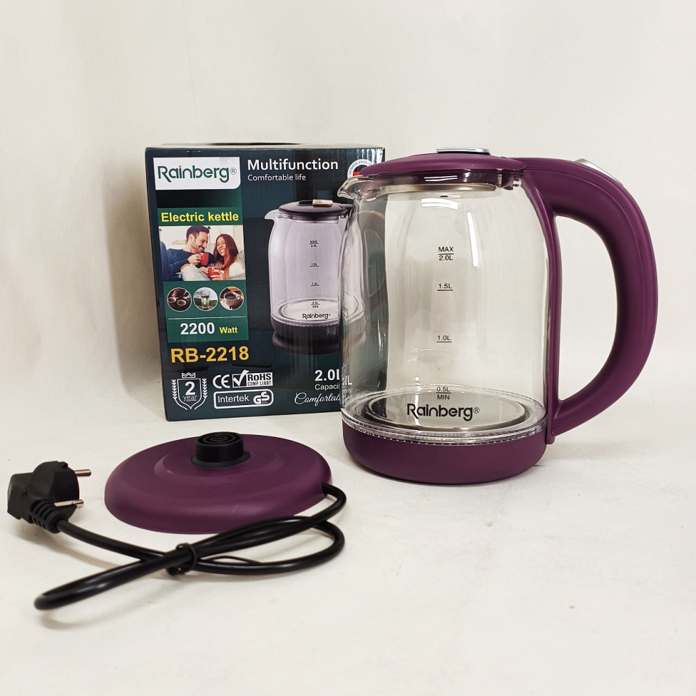 Электрочайник для дома красивый Rainberg RB-2218 3200Вт 2л, Чайник с индикацией и подсветкой SR-26 Львов - изображение 4