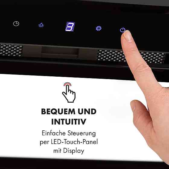 Вентиляторный модуль Hektor Brilliant Edition 52 см, 506 м³/ч, сенсорное стекло, черный (Германия, читать Ровно