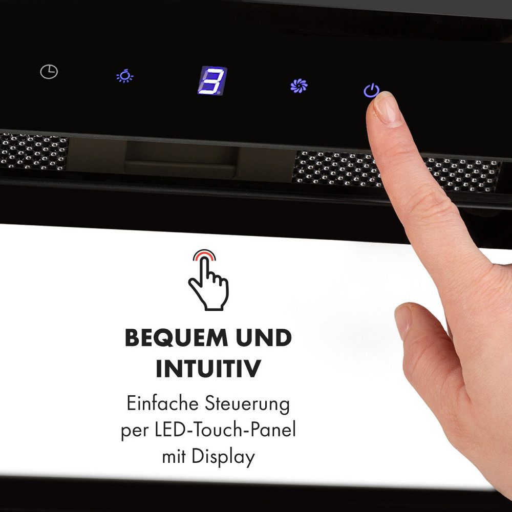 Вентиляторный модуль Hektor Brilliant Edition 52 см, 506 м³/ч, сенсорное стекло, черный (Германия, читать Ровно - изображение 4