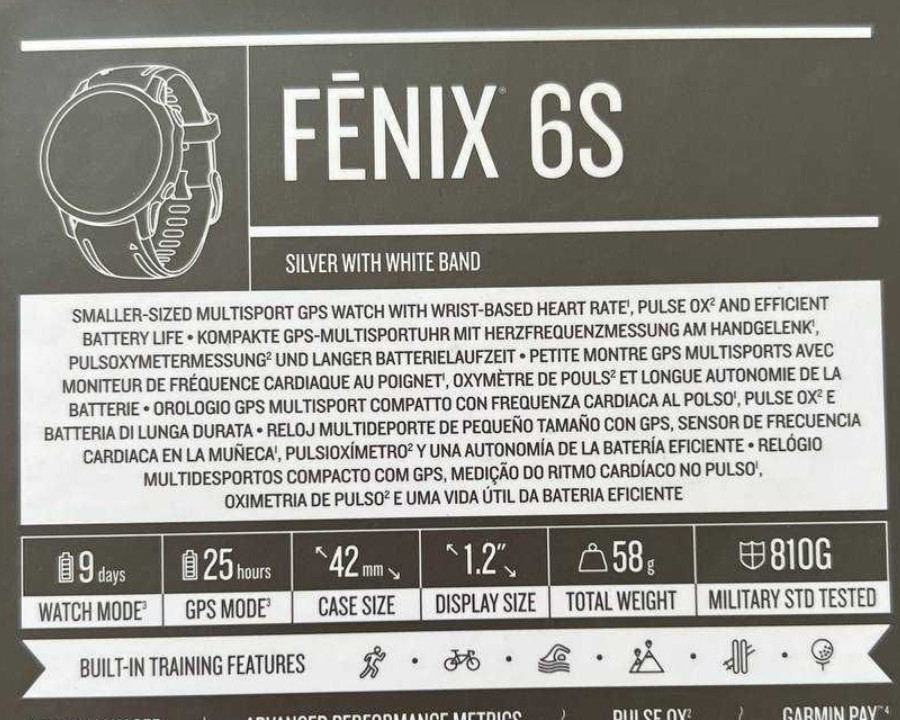 Смарт-Часи Спортивний годинник Garmin Fenix 6S Silver with White Band Київ - фото 6