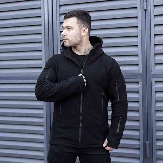 Флисовая кофта флиска тактическая для полиции Pobedov Explorer Черная 3XL Одесса