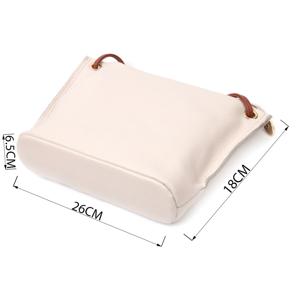 Женская трапециевидная сумка на плечо из натуральной кожи Vintage 22396 Белая Киев - изображение 3