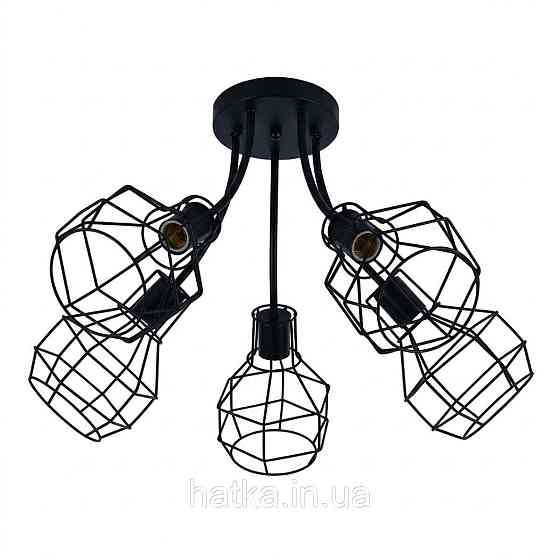 Люстра стельова на 5 плафонів VALESO XL25041A-5 для вітальні та спальні Чорний XL25041A-5 Київ