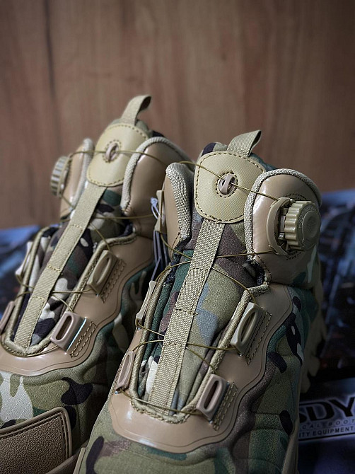 Чоловічі мультикам тактичні демісезонні черевики з автошнурком, міцне військове взуття весна-осінь Львів - фото 8