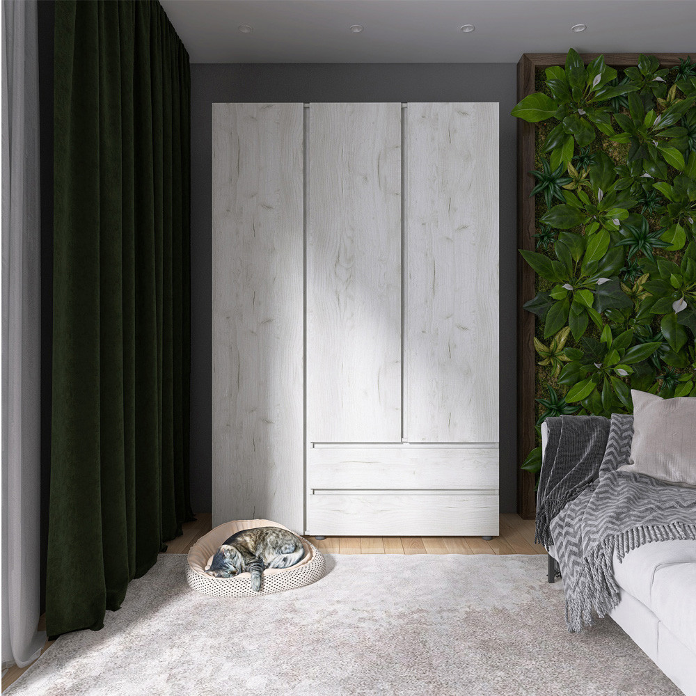 Шафа тридверна Еверест ШЛ-3 Лайт Дуб Крафт білий (DTM-071085) Львів - фото 1