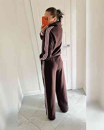 Женский теплый прогулочный костюм двойка с лампасами трехнить на флисе 48/52 Одесса