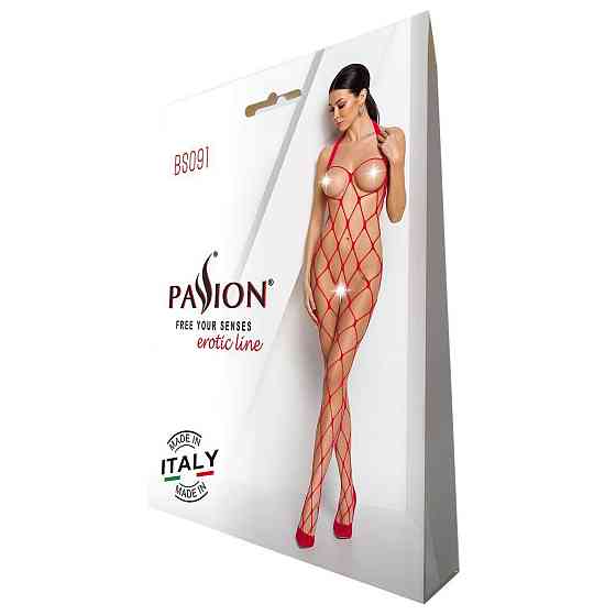 Бодістокінг у дуже велику сітку Passion BS091 red, з доступом Sex Aura Київ