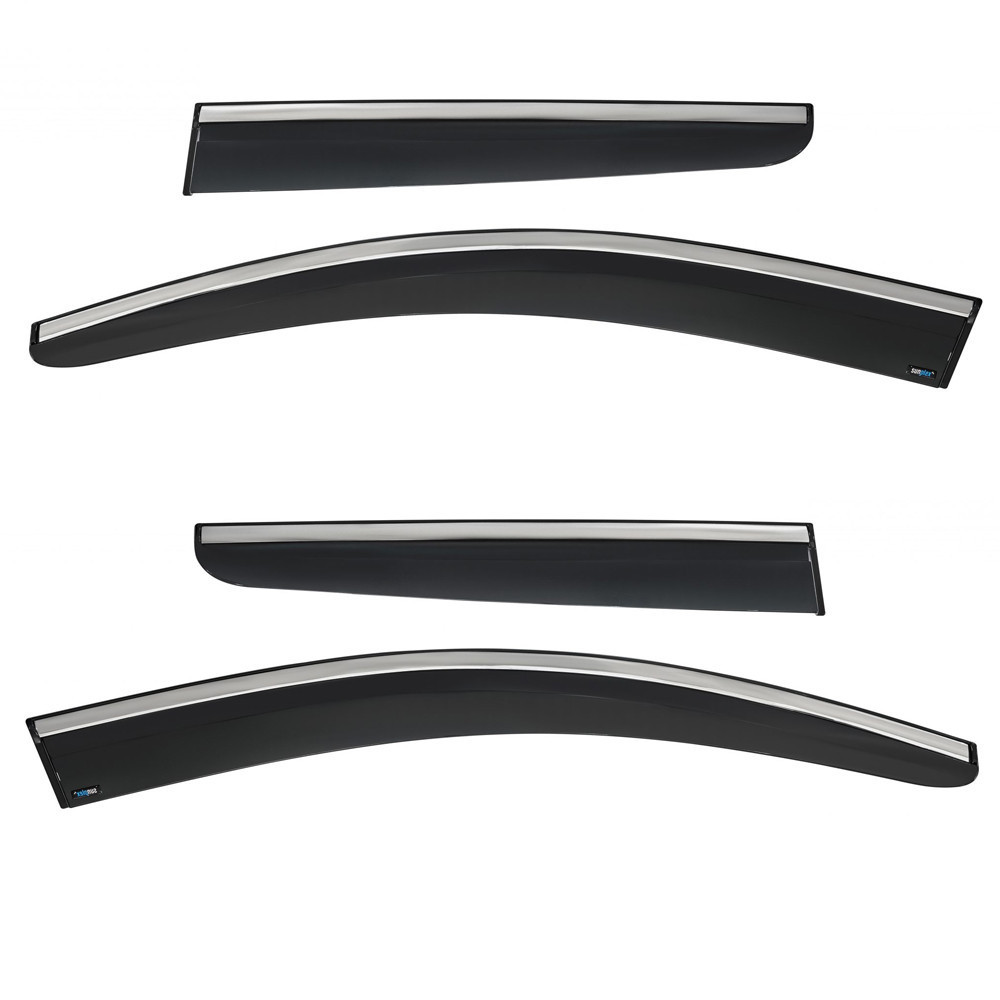 Дефлектори вікон (вітровики) з хром полосою Nissan Qashqai 2007-2014, 4шт, SunPlex, на скотчі Вінниця - фото 2