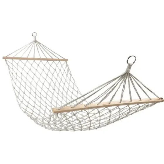 Lugi Гамак туристичний підвісний плетений 185х91 см садовий гамак з планкою на дачу для відпочи Коломыя