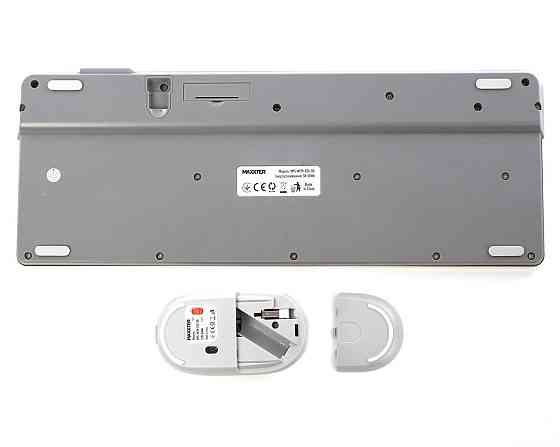 Комплект (клавіатура, миша) бездротовий Maxxter KMS-WCM-03G-UA ( білий із сірим ) Харьков