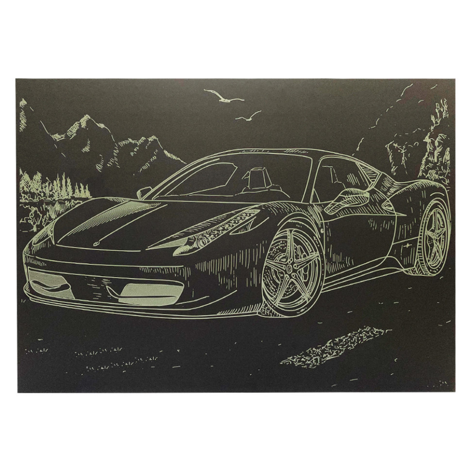 Гравюра А4 "Спорткар-1" ГрА4-8з економ варіант в пакеті 29,7х21 см Вінниця - фото 1