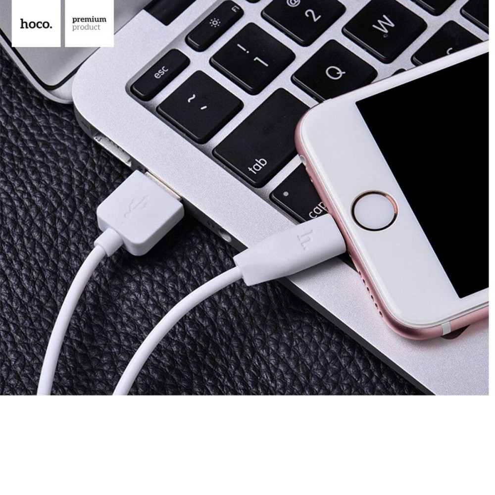 Кабель HOCO X1 USB - Lightning 2.4A, 1m, PVC, PVC конектори, колір білий 6957531032007 Одеса - фото 2