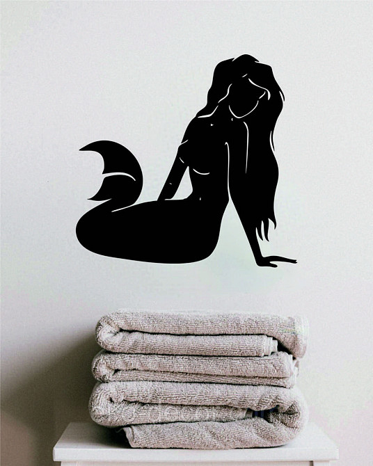 Декоративне настінне 3D Панно «Русалонька» Декор на стіну з об'ємом 70*67 см, Чорний Київ - фото 7