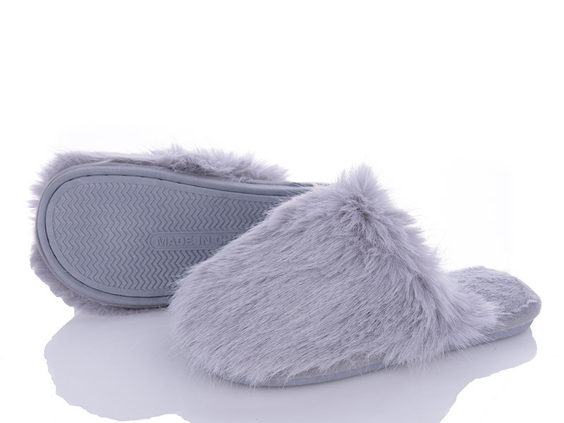 Тапочки женские домашние теплые закрытые меховые серый Одесса - изображение 6