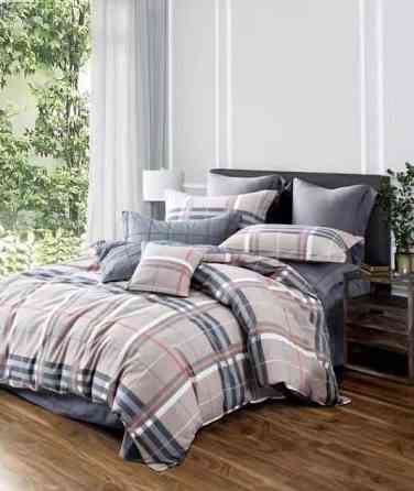 Ecotton Комплект постільної білизни Ecotton Євро 210х220 см Клітка сірий (145А) Коломия