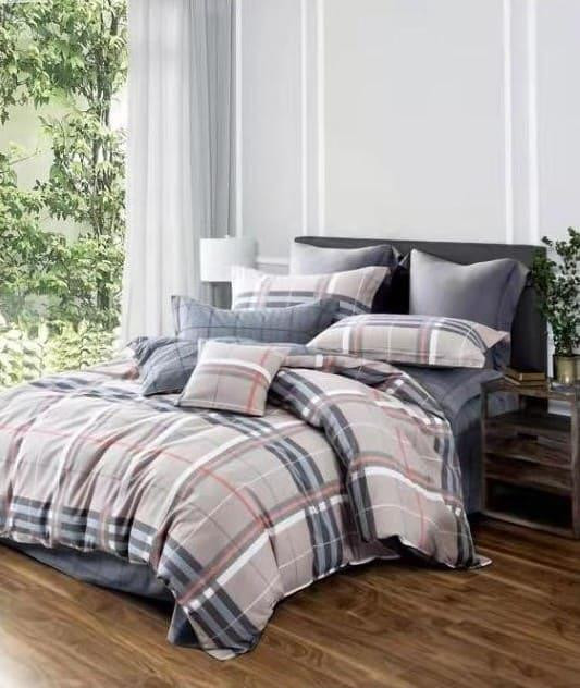 Ecotton Комплект постільної білизни Ecotton Євро 210х220 см Клітка сірий (145А) Коломия - фото 1