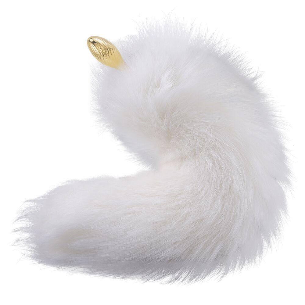 Металевий Анальна пробка Лисий хвіст LOCKINK SEVANDA White Fox-Tail Anal Pear-shape Plug Sex Aura Київ - фото 4