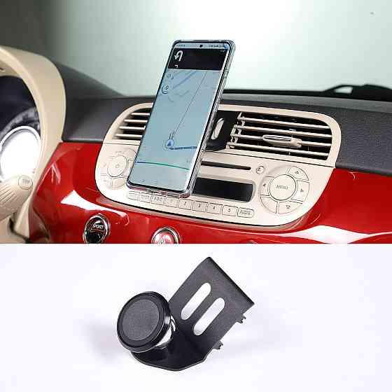 Автомобільний тримач для телефону на панель приладів для Fiat 500 (2010–2015), з алюмінієвого сплаву, на вентиляційну решітку Київ