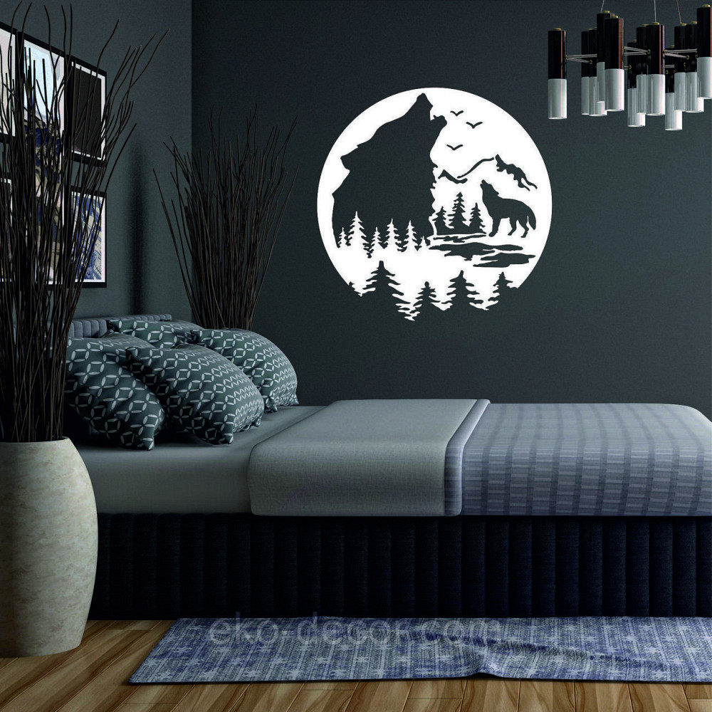 Декоративное настенное Панно «Волк», Декор на стену 90*90 см, Белый Киев - изображение 2