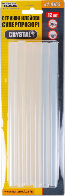 Стрижні клейові MASTERTOOL CRYSTAL 11.2х200 мм 12 шт суперпрозорі 42-0163 Коломия - фото 4