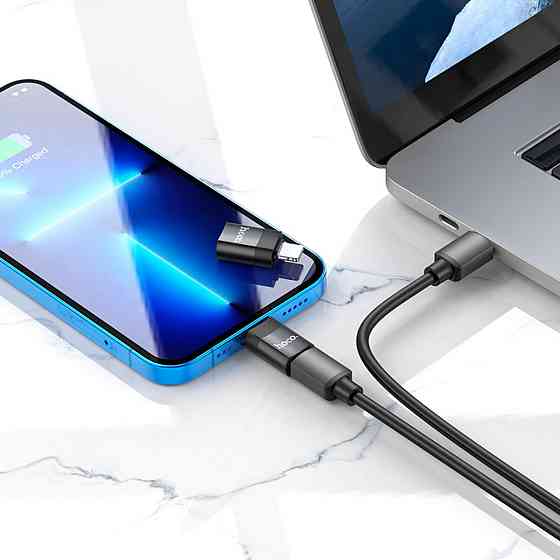 Кабель-перехiдник HOCO UA17 iP Male to Type-C female USB2.0 adapter Black Київ