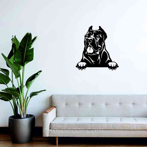 Декоративне настінне Панно «Кане-корсо», Декор на стіну 90*86 см, Чорний Київ