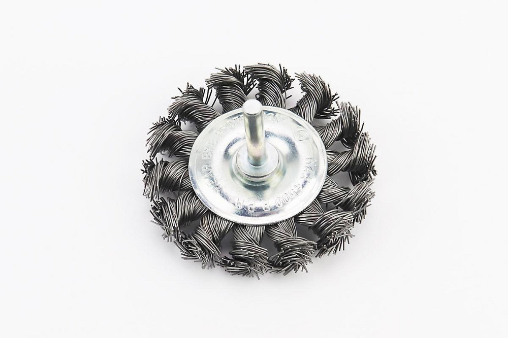 Щітка дискова D75 з плетеного дроту зі стрижнем 1/4 Харків - фото 1
