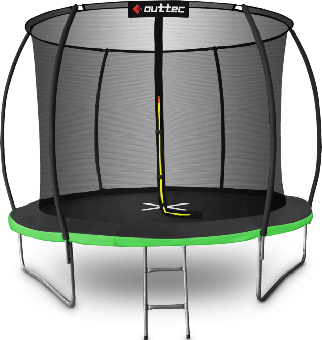 Батут OUTTEC Pumpkin з внутрішньою сіткою 8 футів 252 см чорно-зелений Київ - фото 1