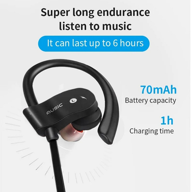Навушники безпроводні для заняття спортом TWS 558 Bluetooth 4.1 + EDR Киев - изображение 8