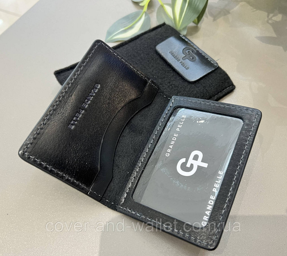 Кожаная обложка на автодокументы черного цвета LQ Leather Киев - изображение 7