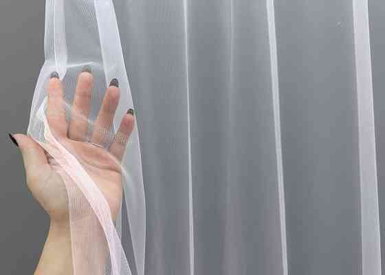 Тюль VR-Textil 1844т Фатин с вышивкой и люрексом  Холодный белый 300х270 см (40-198) Киев