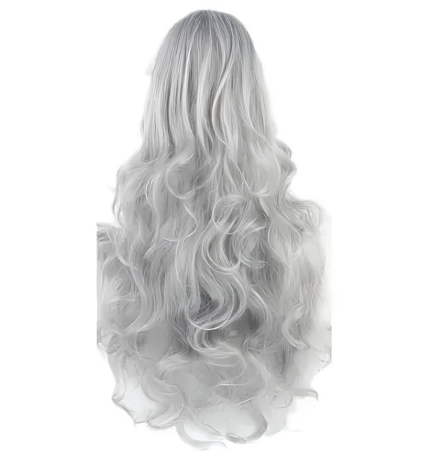 Довгі попелясті хвилясті перуки RESTEQ 80 см — високоякісне синтетичне волосся для косплею, аніме та фотосесій Київ - фото 2