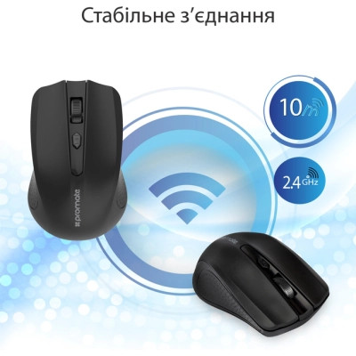 Мишка Promate Clix-8 Wireless Black (clix-8.black) Вінниця - фото 6
