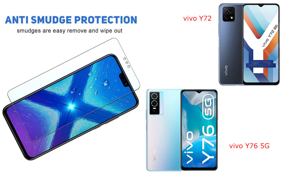 Захисне скло NeoGlass для vivo Y72 , vivo Y76 5G – надпрозоре та стійке Київ - фото 3