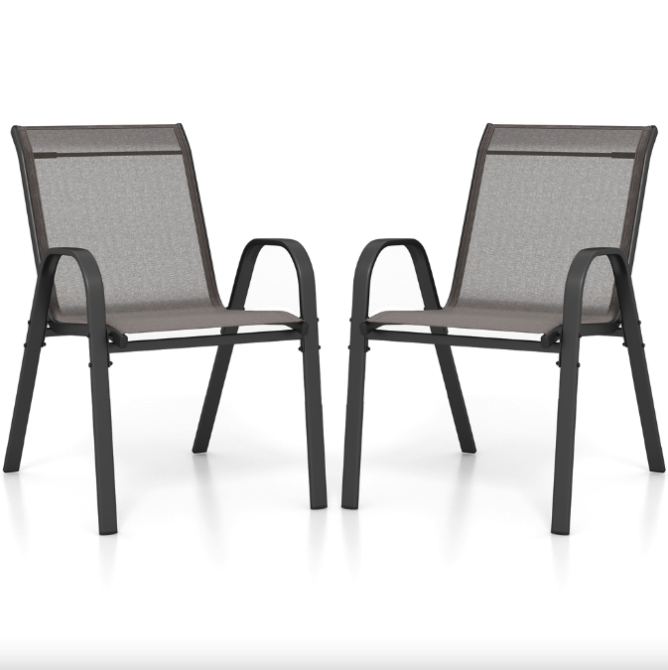 Комплект садових стільців Costway Patio з підлокітниками сірий Киев - изображение 1