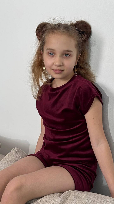 Детская пижама из плюш-велюра Бордо 146-152 Харьков - изображение 2