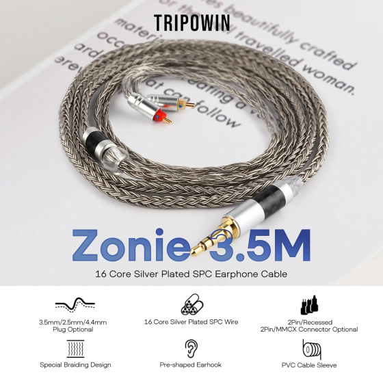 Преміум-кабель для навушників Linsoul Tripowin Zonie IEM Луцк
