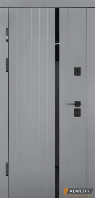 Вхідні двері Abwehr Megapolis MG3 Selena 583/544 Асфальт + Сірий шифер 860*2050 мм Вхідні двері з дзеркалом Київ - фото 1