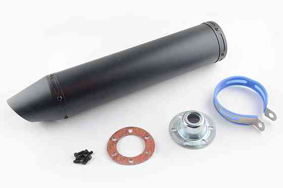 Глушитель (тюнинг) 420*10 см, креп. Ø78mm (гравитекс, черный, прямоток) Мукачево