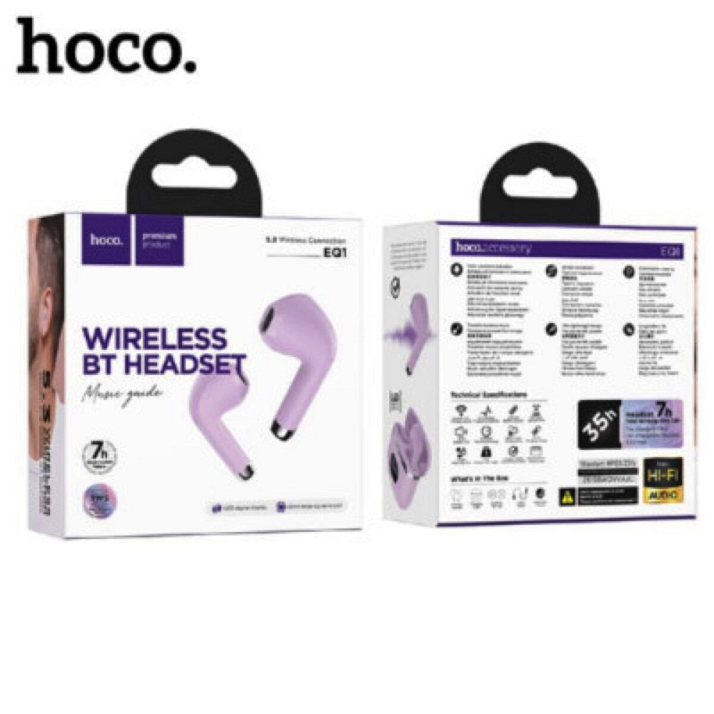 Навушники HOCO EQ1 Music guide true wireless BT headset Purple Київ - фото 4