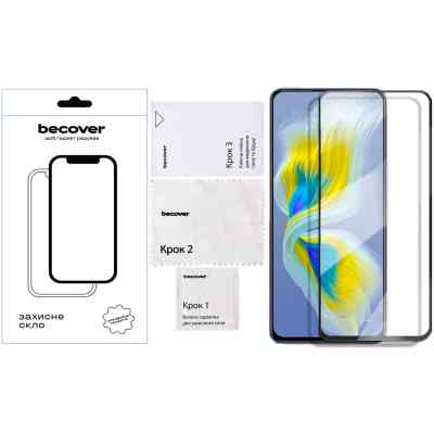 Стекло защитное BeCover Infinix Smart 9 (X6532) Black (712347) Винница